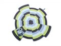 SLICES 001-Designteppich rund aus Wolle bunt für das Wohnzimmer